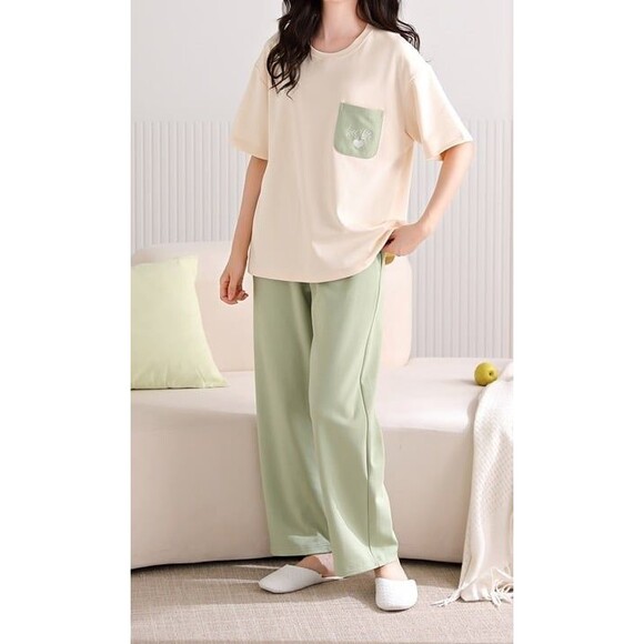100% Cotton Women’s Pajama Set 2Pcs Pullover Top Sleepwear Loungewear - Picture 5 of 9
